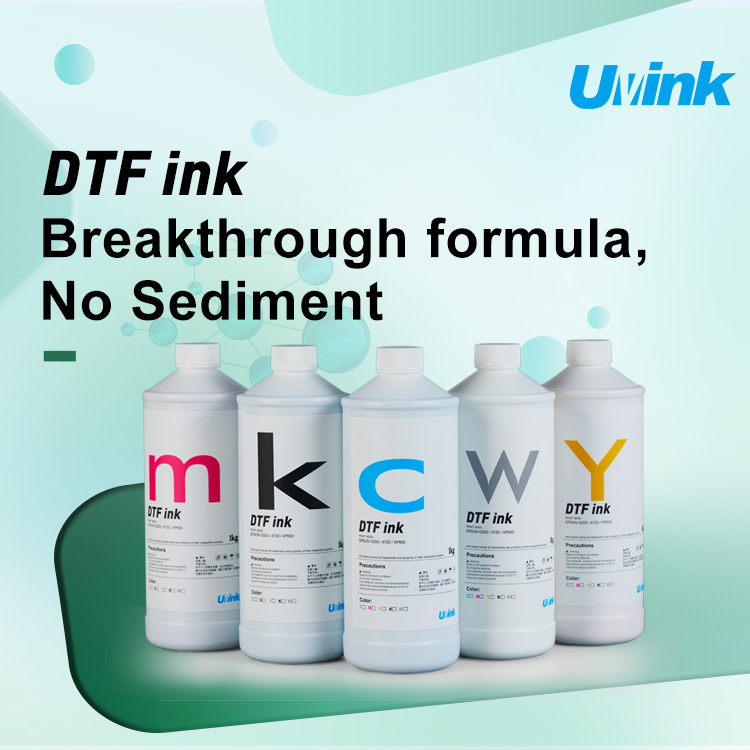 UVINK economic DTF ink for dtf for shirts, non‑clog formula for Epson printheads, stable printing, cost‑effective for apparel manufacturers worldwide.